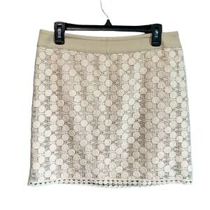 Kensie Cream Lace Overlay Women's Mini Skirt 8
